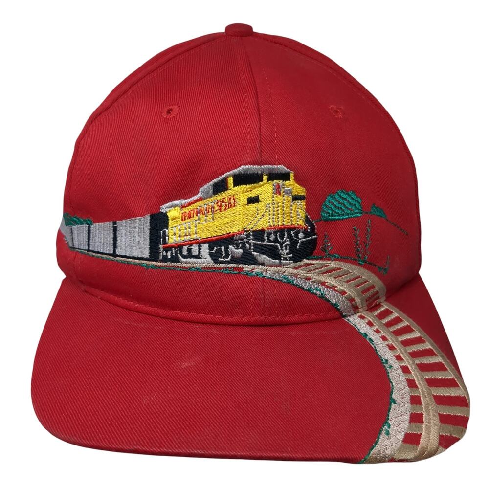 Union Pacific Snapback Hat Red One Size Adjustable Embroidered Railroad
